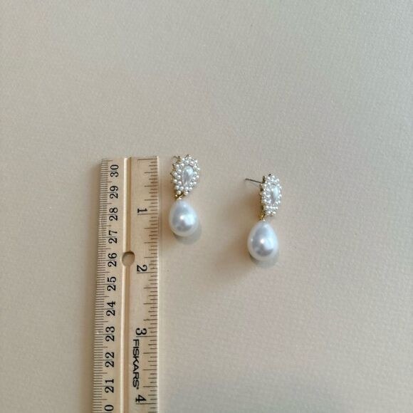 Pearl drop earrings #1337 - Picture 3 of 3